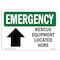 Signmission OSHA Emergency Sign, 12" H, Plastic, Rescue Equipment Located Here, Landscape, EM-P-1218-L-10350 OS-EM-P-1218-L-10350 - alternate 1